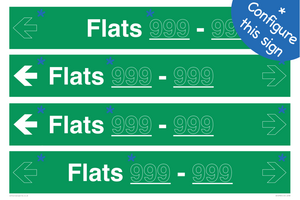 Four Flat Directional Section Green background transparent text